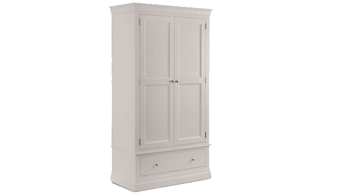 2 Door Combi Wardrobe - Light Grey