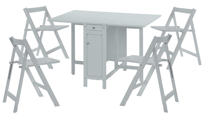 4 Chair Dining Set - Grey