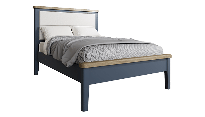 Bed 4'6" with Fabric Headboard and Low Foot