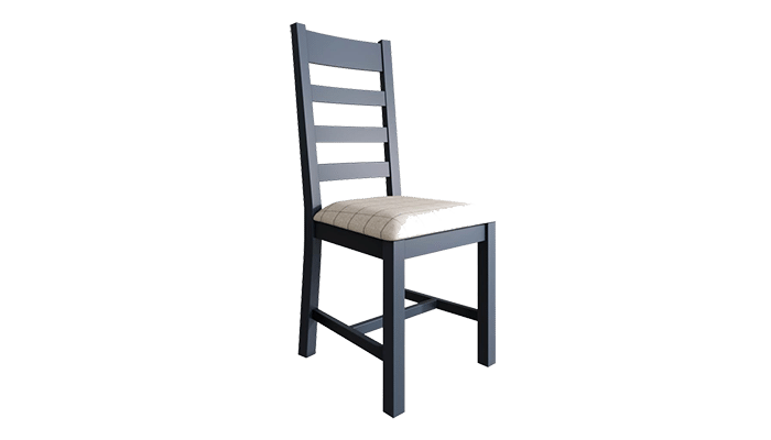 Dining Chair Slat Back Natural Fabric Seat