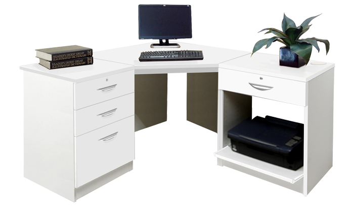 Desk Set 12 in White Finish