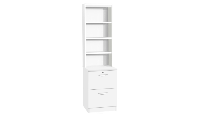 Two Drawer Filing Cabinet With OSC Hutch