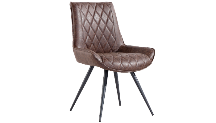 Faux Leather Dining Chair -Brown