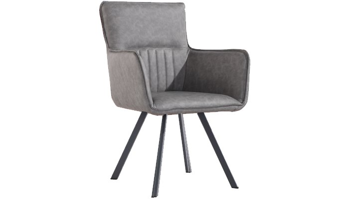 Faux Leather Carver Dining Chair - Grey