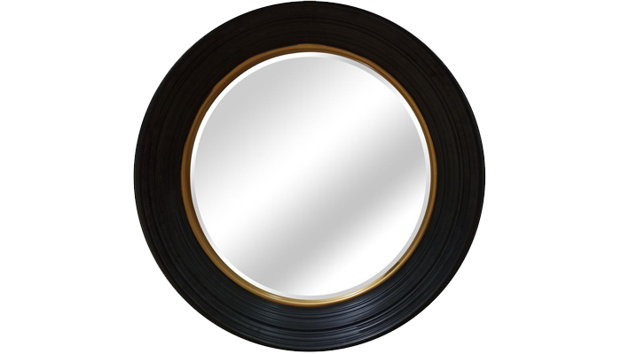 Black Round Convex Mirror