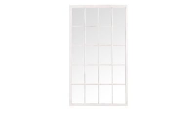 Large White Rectangular Leaner Window Mirror