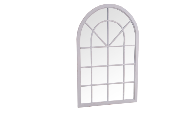 Grey Small Arched Window Mirror