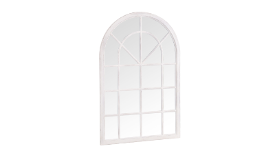 White Small Arched Window Mirror