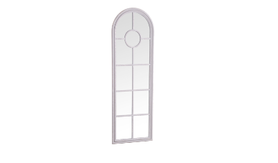 Grey Narrow Arched Window Mirror