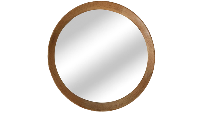 Oak Framed Circular Mirror