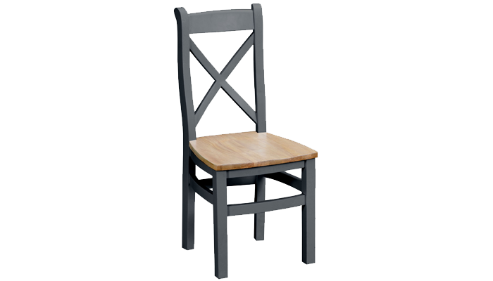 Cross Back Chair - Wooden Seat