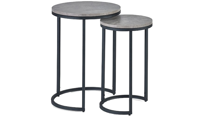 Round Nesting Side Tables - Concrete